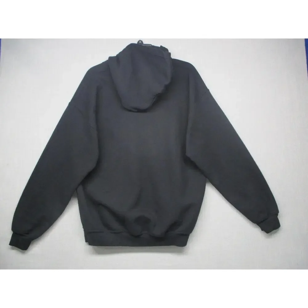 Gildan Black‎ Halloween Skull Spooky Graphic Pullover Hoodie Unisex Size L